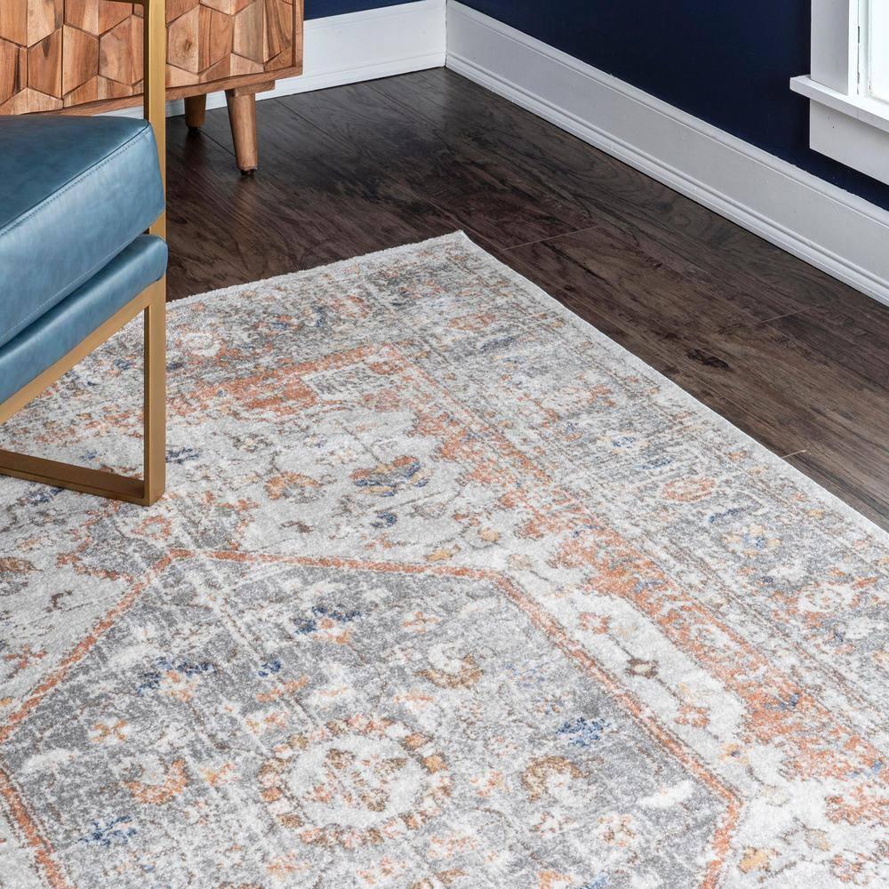 Nuloom Jacquie Medallion 12x15 Indoor Area Rug for Living Room Bedroom Dining Room Kitchen, Silver/Ivory