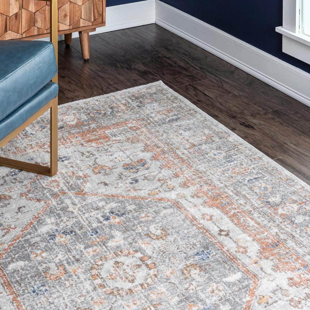 Nuloom Jacquie Medallion 7x9 Indoor Area Rug for Living Room Bedroom Dining Room Kitchen, Silver/Ivory