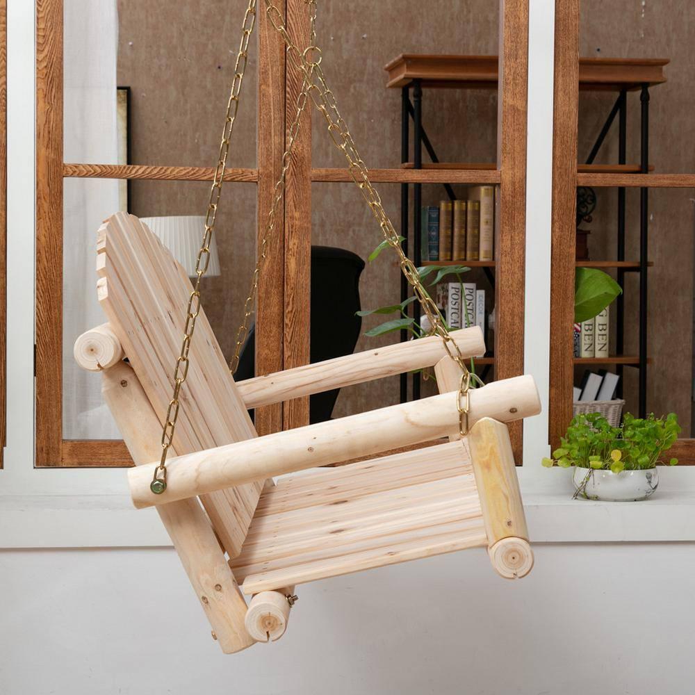 Anraja 4 Foot 2 Seat Porch Swing Hanging Wood, Unfinished