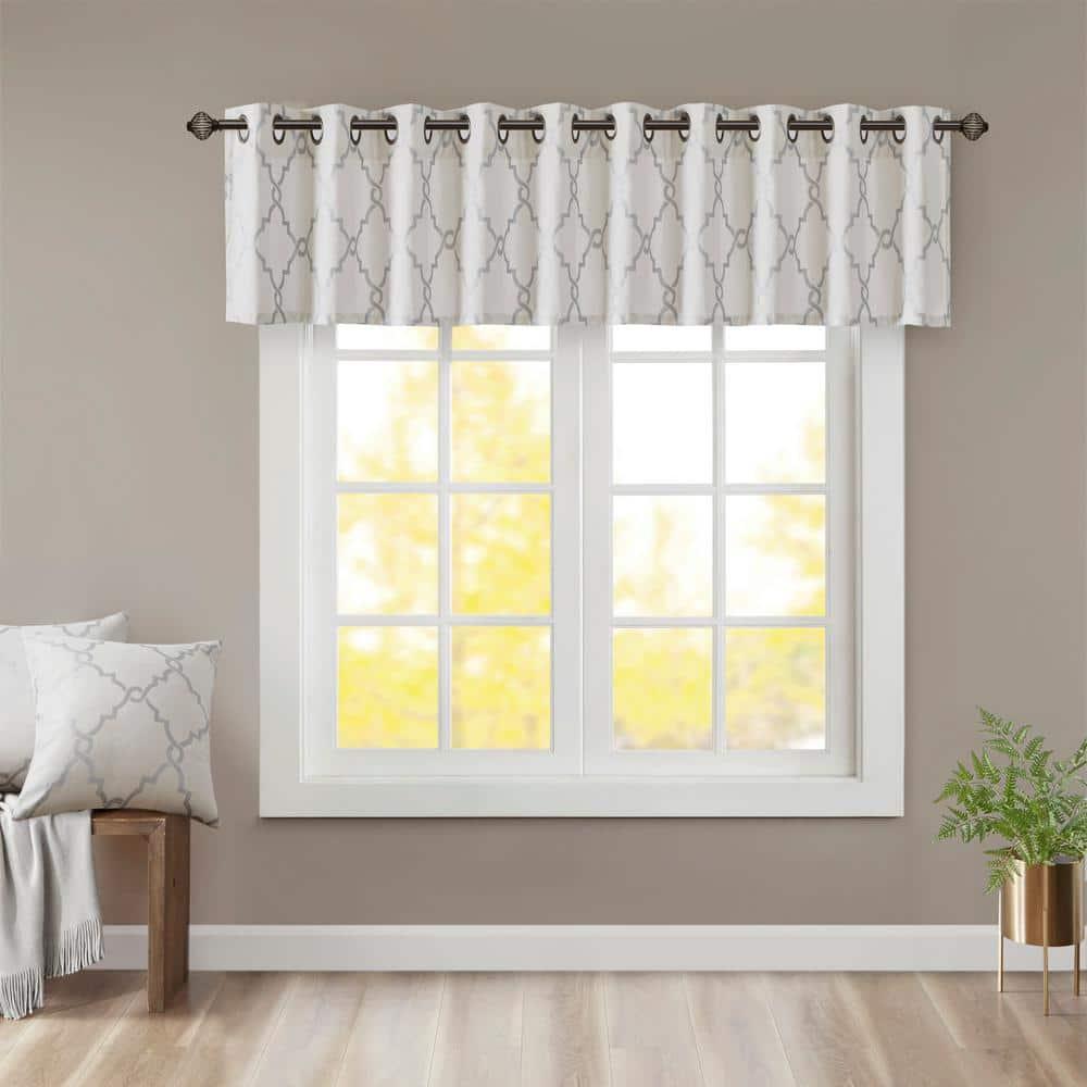 Madison Park Saratoga Fretwork Print Grommet Top Single Window Valance