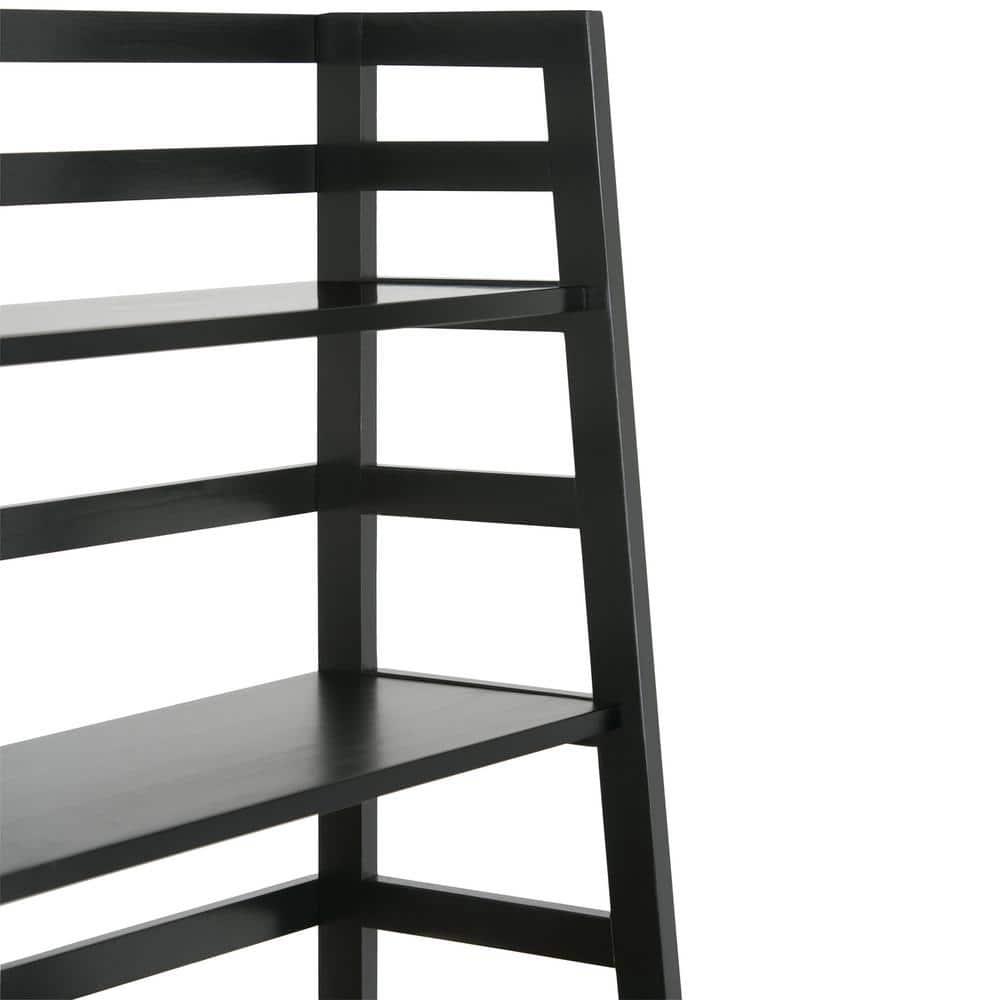 Simpli Home Acadian 30"W Solid Wood 5 Shelf Ladder Bookcase with Open Shelves
