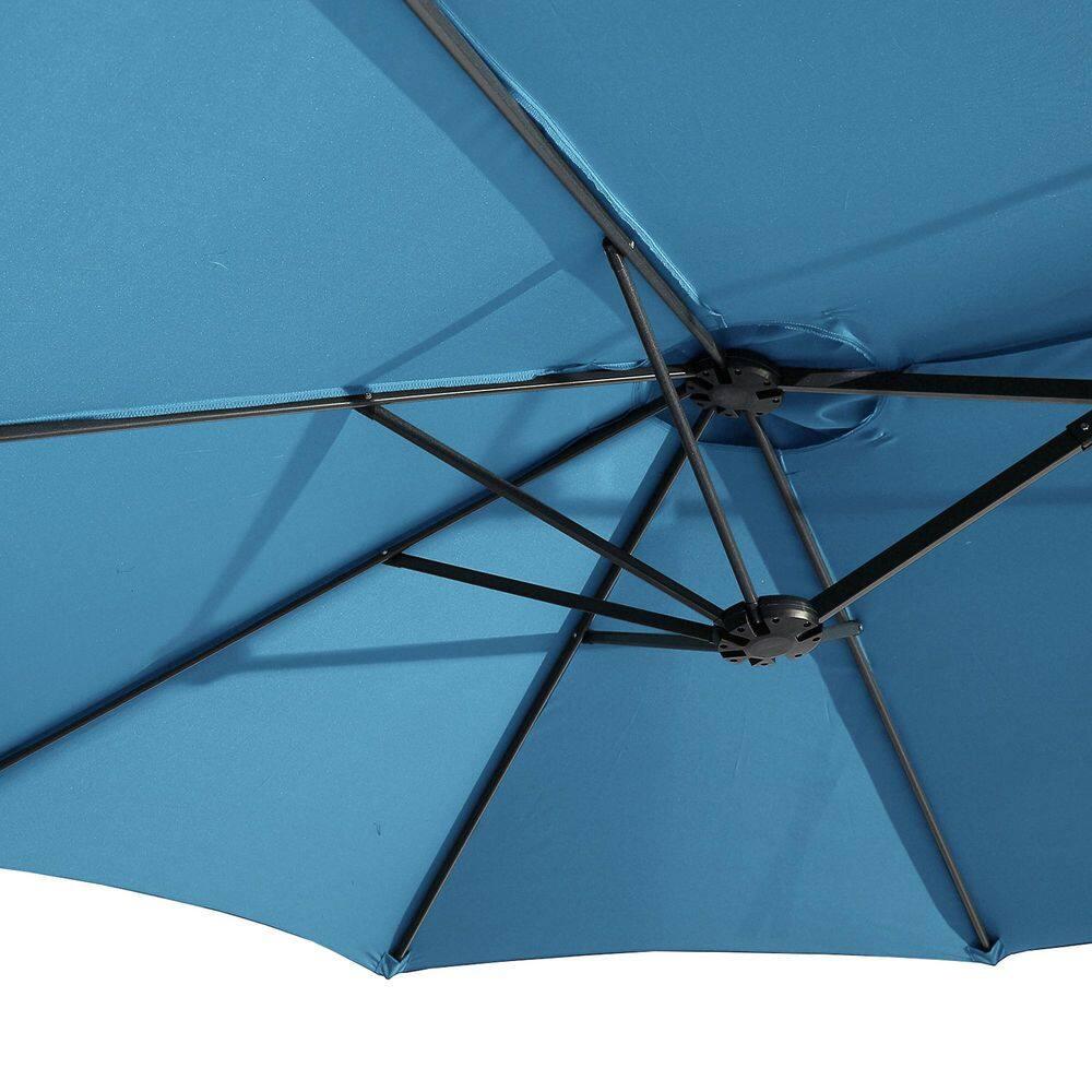 15ft Large Patio Umbrellas with Base Included, Outdoor Double-Sided Rectangle Market Umbrella with Crank Handle, for Pool Lawn Garden