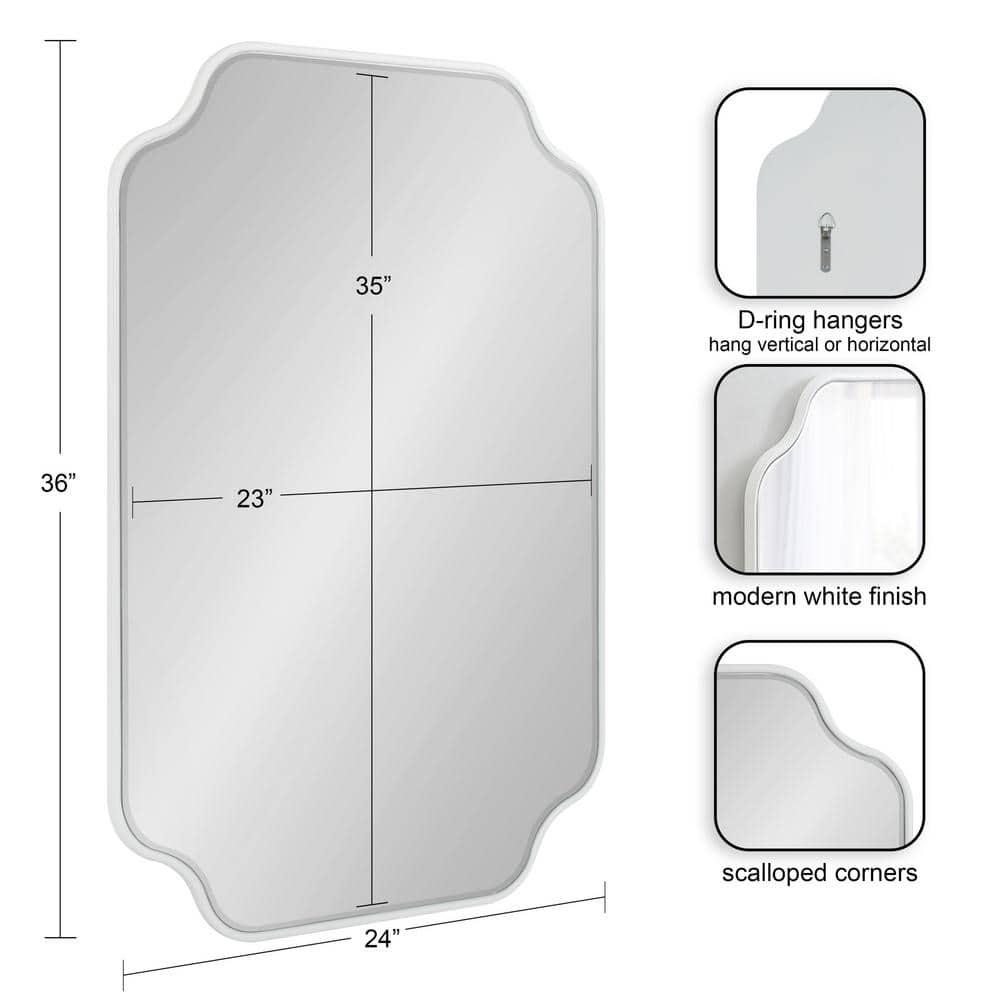 Kate and Laurel Plumley Framed Wall Mirror, 24x36, White