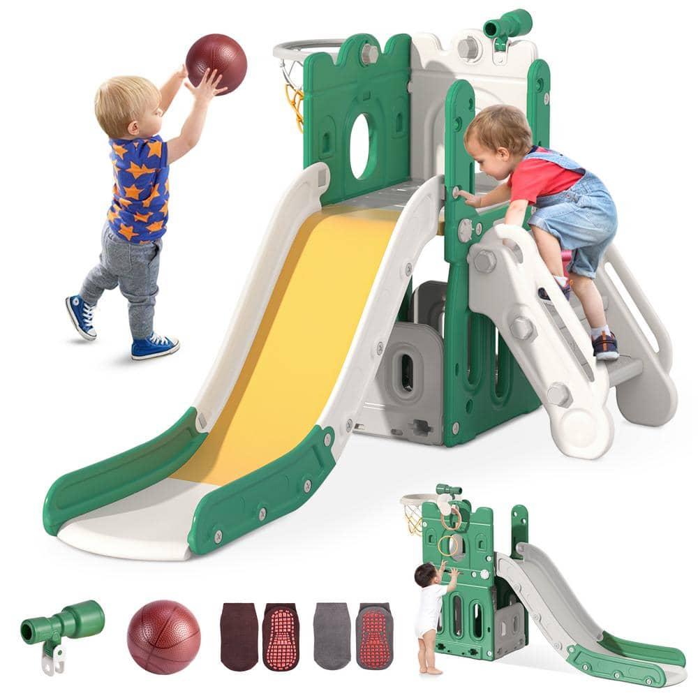 7 in 1 Kids Slide, Toddler slide with Climber Outdoor Indoor Slide Playset