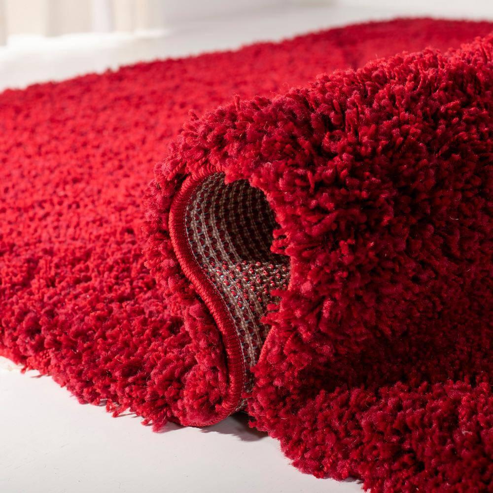 Shag SG151 Power Loomed Indoor Runner Rug - Red - 2'3"x7' - Safavieh.