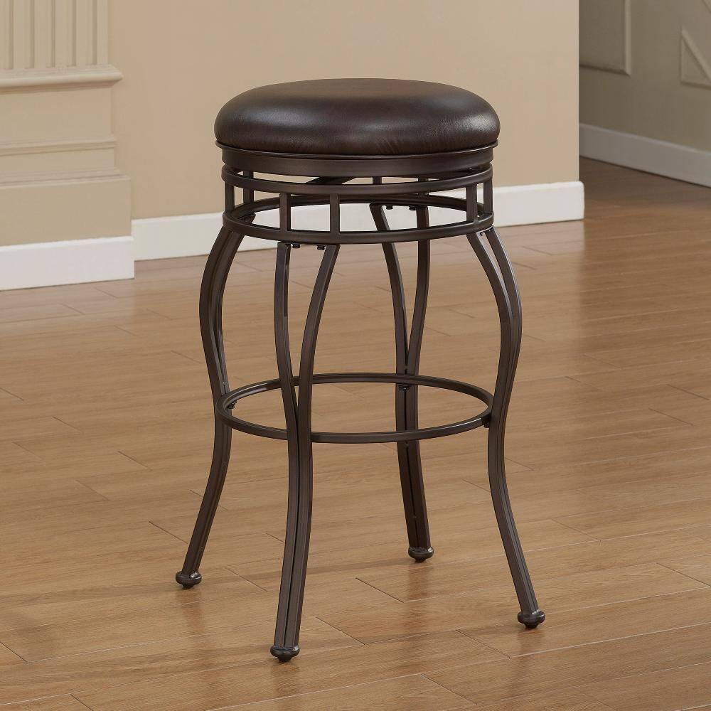 American Woodcrafters Villa 34" Backless Tall Bar Stool in Taupe Gray