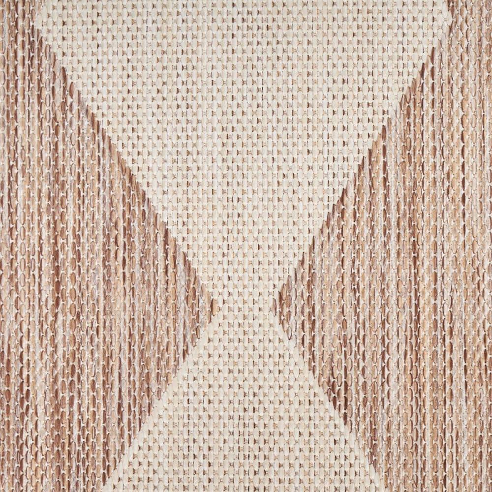 Nourison Positano 8' x 10' Beige Diamond Modern Flatweave Indoor/Outdoor Rug