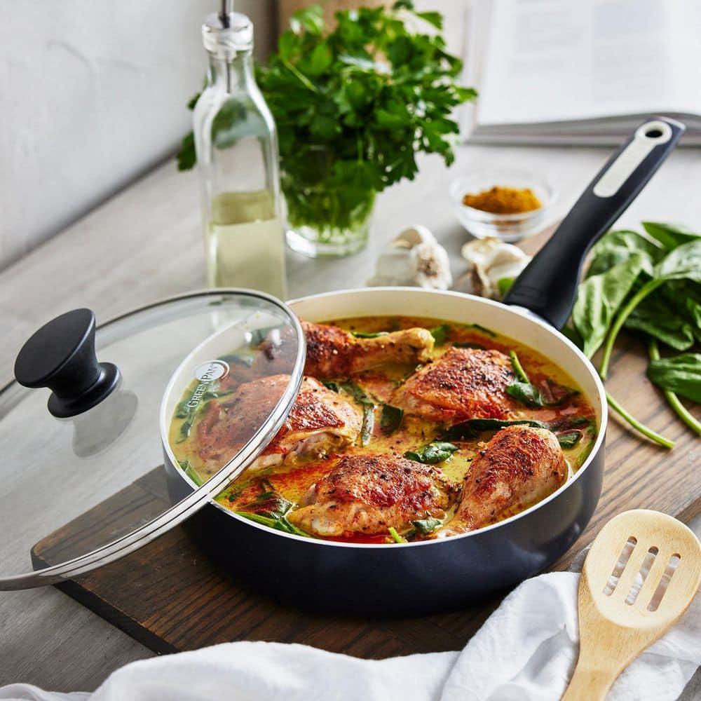 GreenPan GreenPan Rio Healthy Ceramic Nonstick 16 Piece Cookware Pots and Pans Set, PFAS-Free, Dishwasher Safe