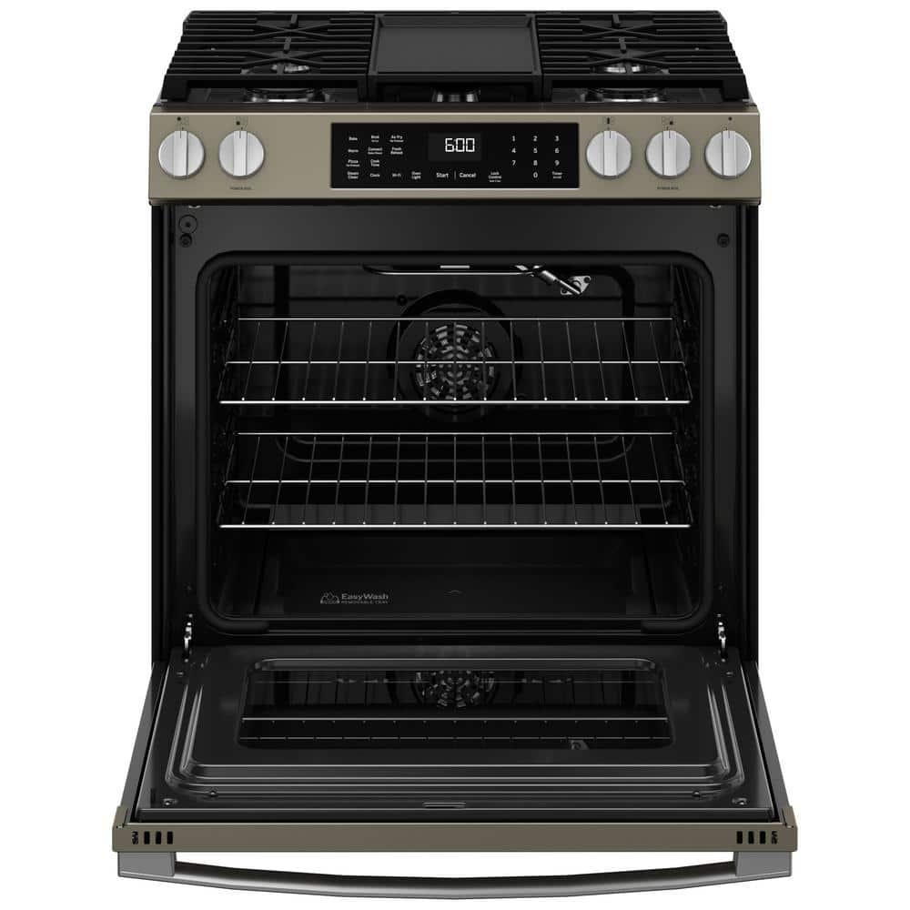 GE 30" Slide-In Front-Control Convection Gas Range