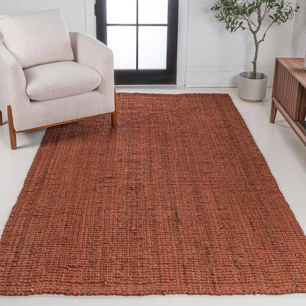 Pata Hand Woven Chunky Jute Terracotta 4 ft. x 6 ft. Area Rug - JONATHAN Y