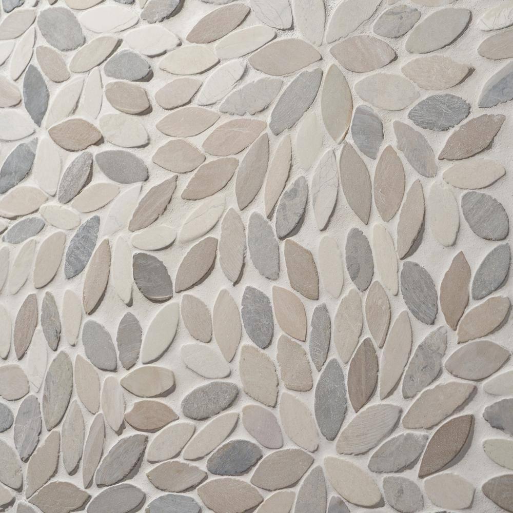 Picturesque Flower 11.81 in. x 11.81 in. Natural Stone Floor and Wall Mosaic Tile (0.97 Sq. Ft. / Each)