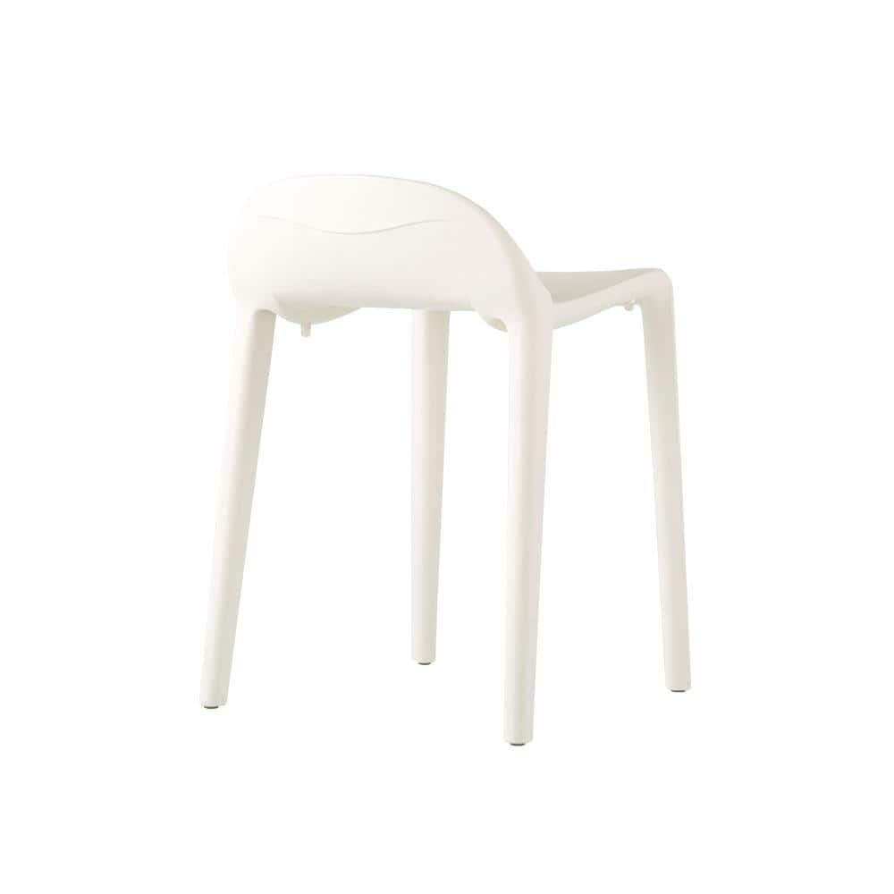 2pc Joyous Short Stools - White - Lagoon: Resin Frame, Mold & UV Resistant, No Assembly Required