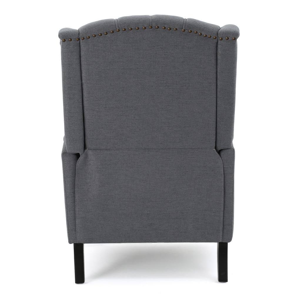 Noble House Walter Wingback Fabric Recliner, Set of 2, Gray