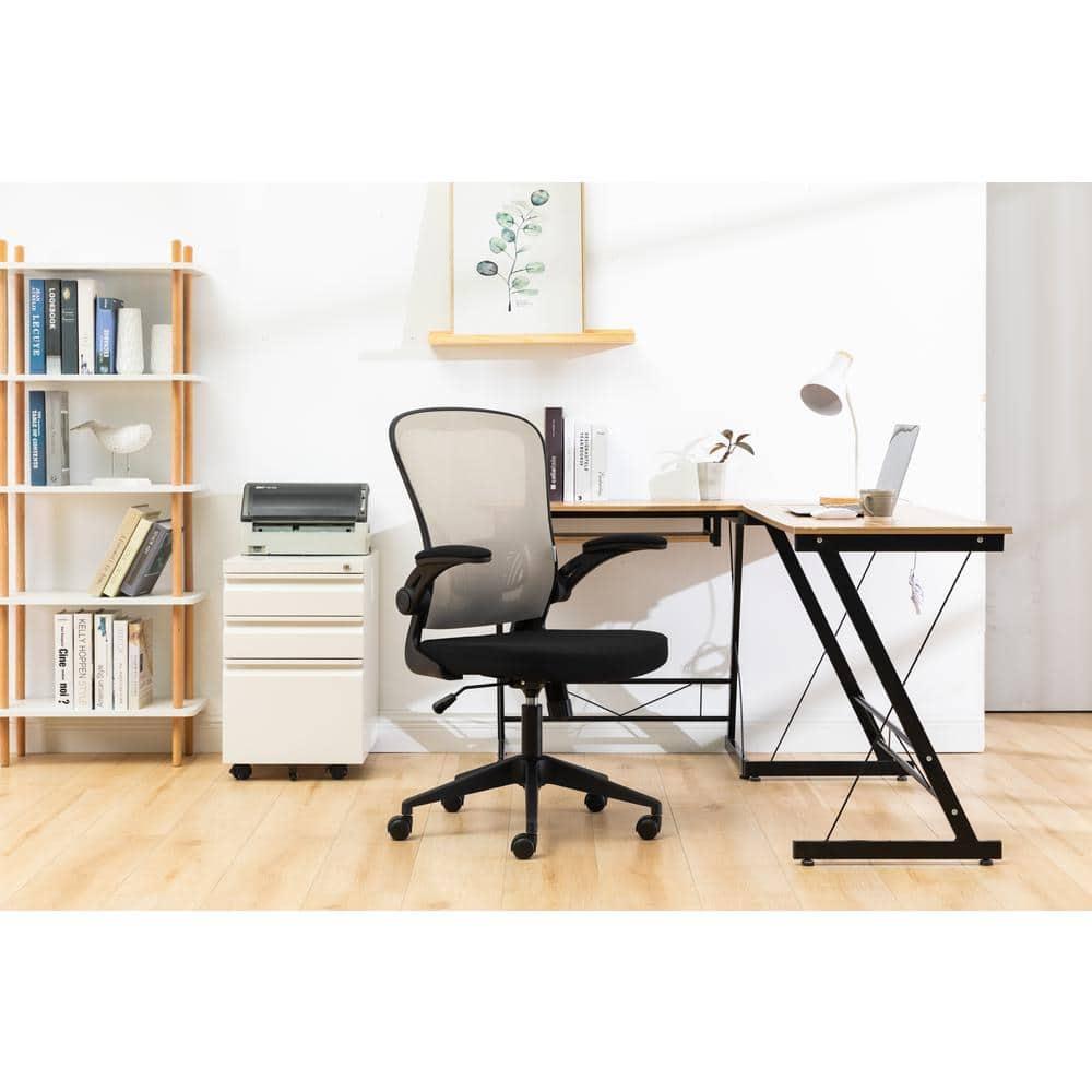 LeisureMod Newton Single Ergonomic Mesh Lumbar Support Adjustable Height Swivel Office Chair