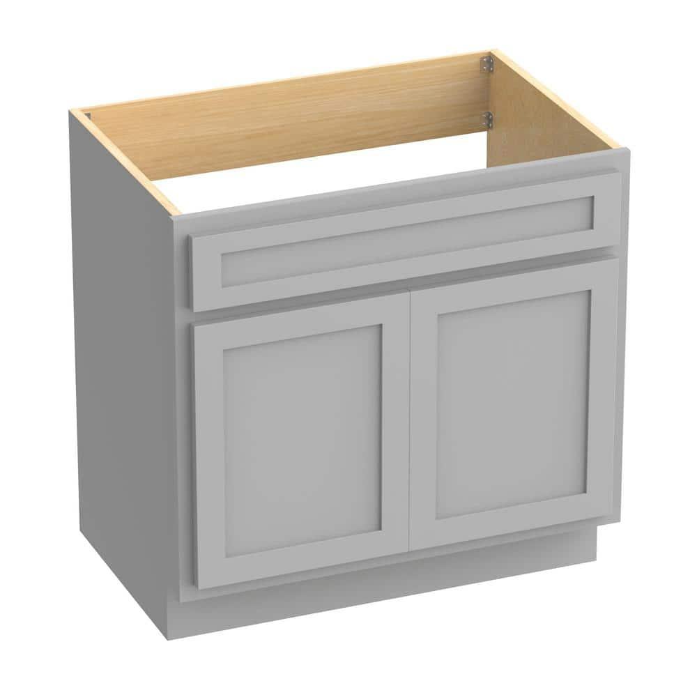 Vanity Art  Vanity Cabinet with Knockdown, Gray - 39 x 21 x 32.5 in.