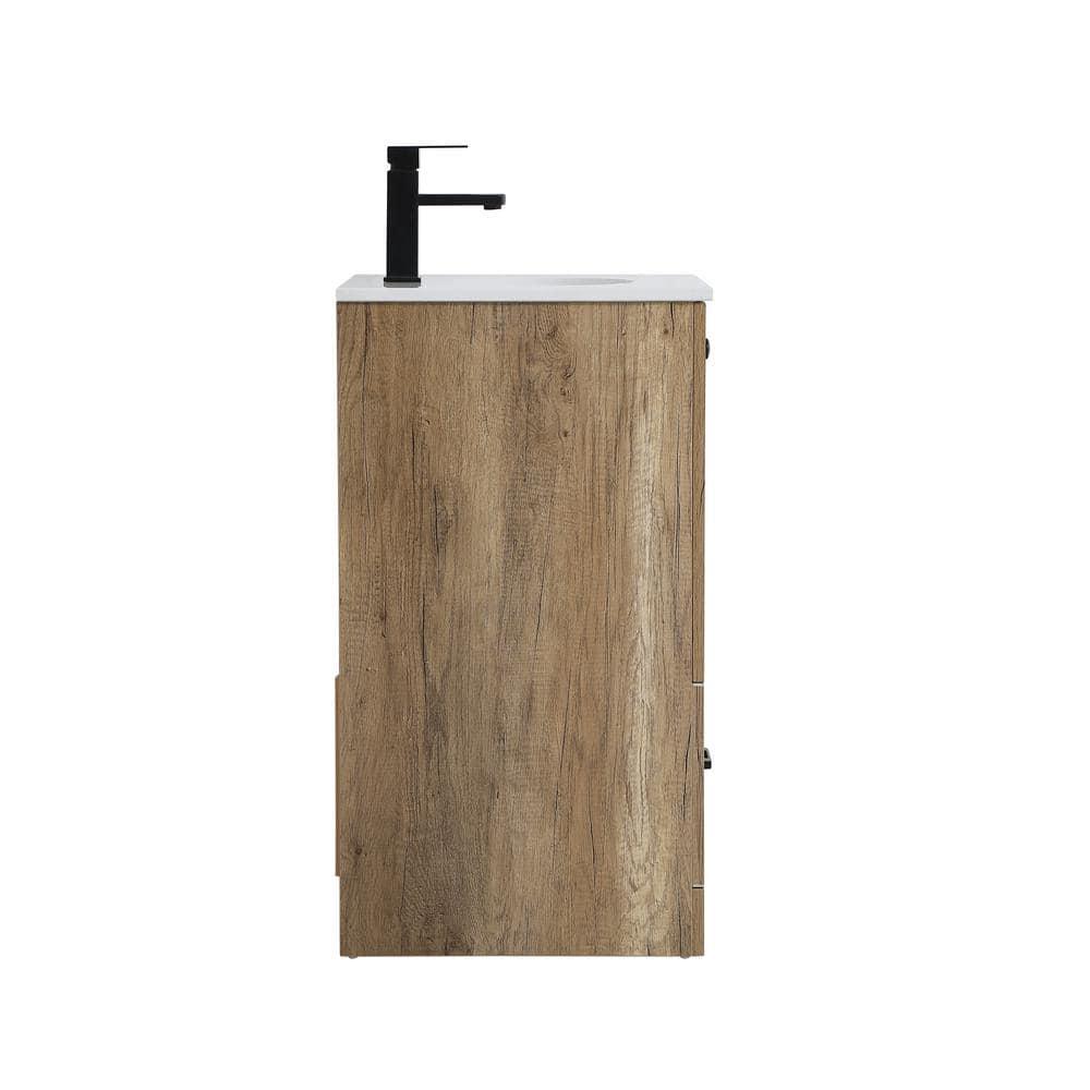 18 in. Single Bathroom Vanity, Natural Oak