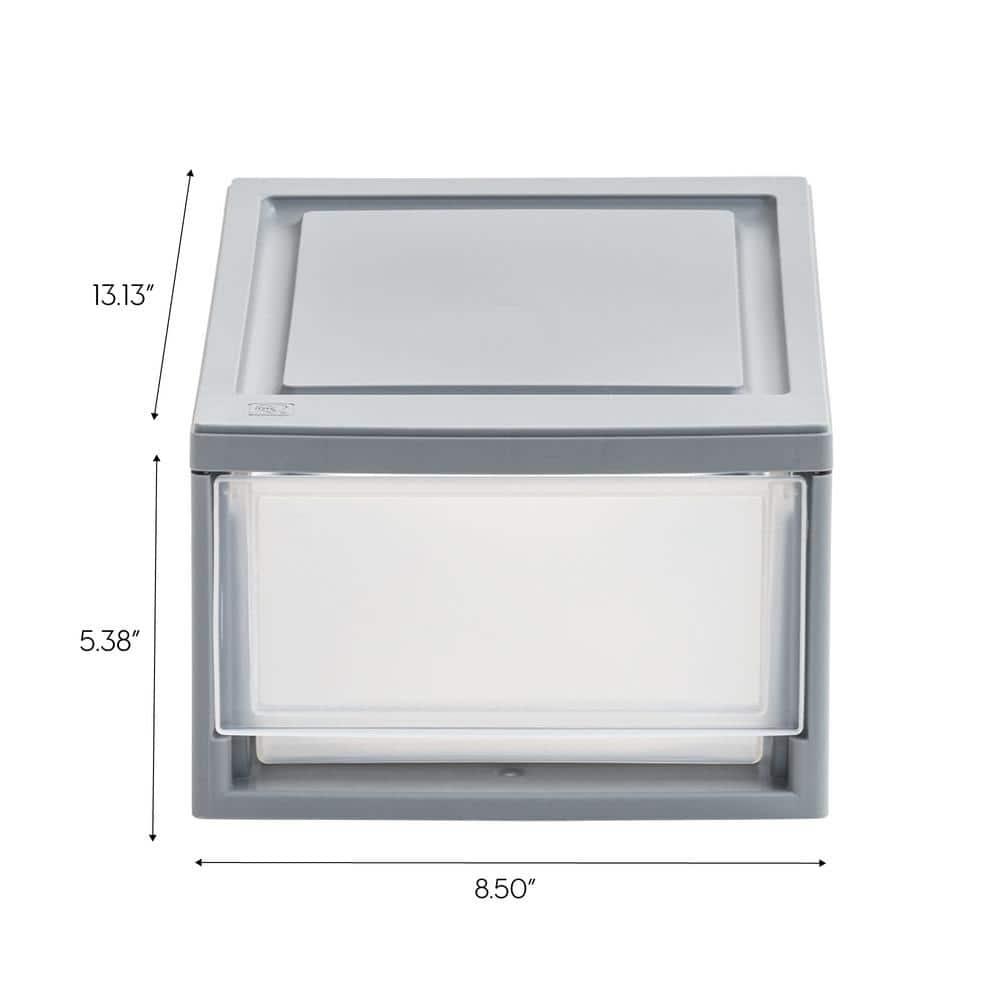 IRIS 6qt 5pk Compact Stacking Storage Plastic Drawer Organizer with Clear Doors: Stackable Utility Storage Drawers