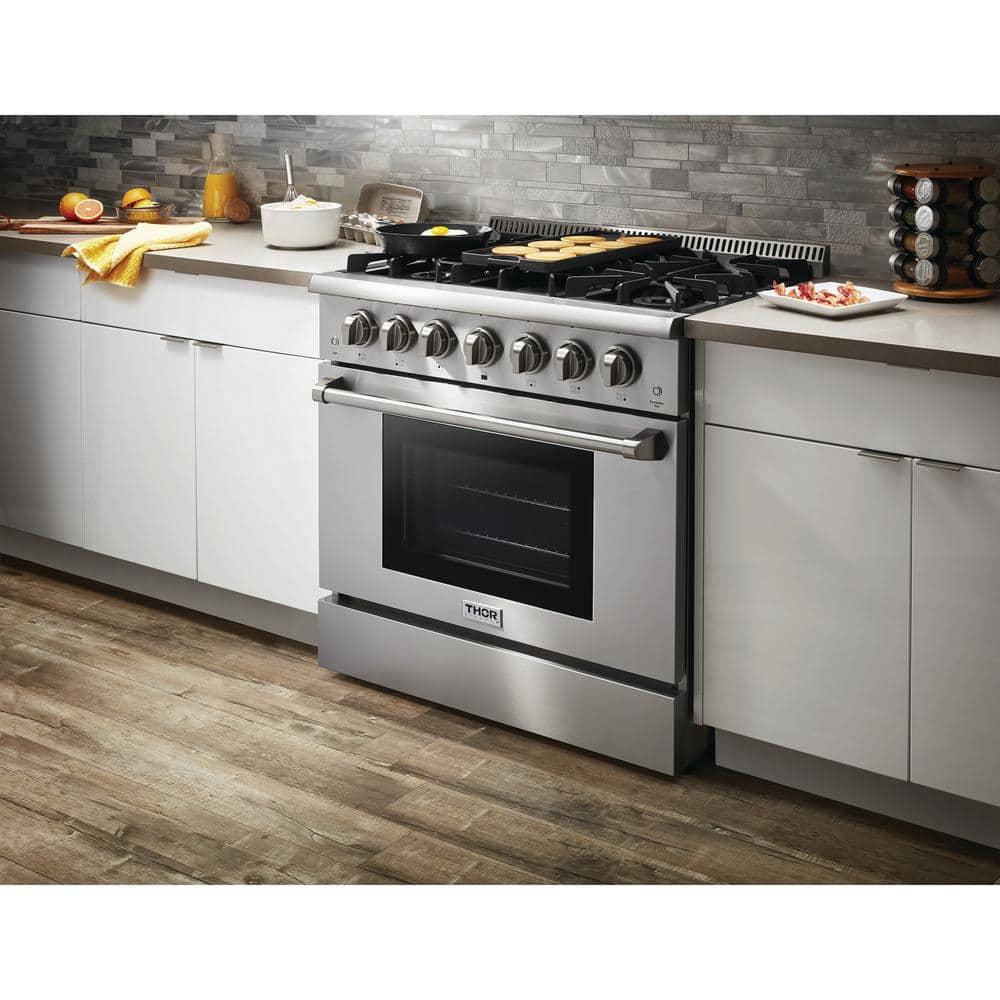 Thor Kitchen 36 Inch Professional Gas Range in Stainless Steel-HRG3618U