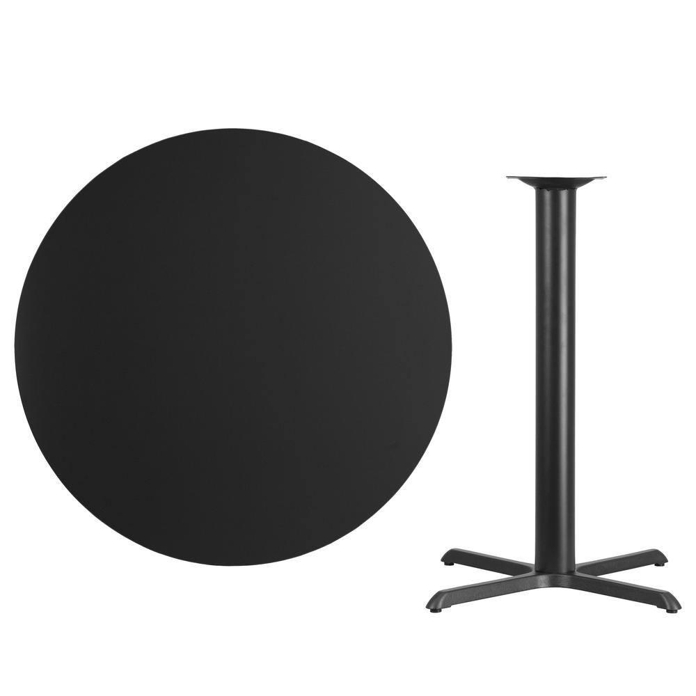 Flash Furniture Carrus Round Laminate Table Top with Height Table Base