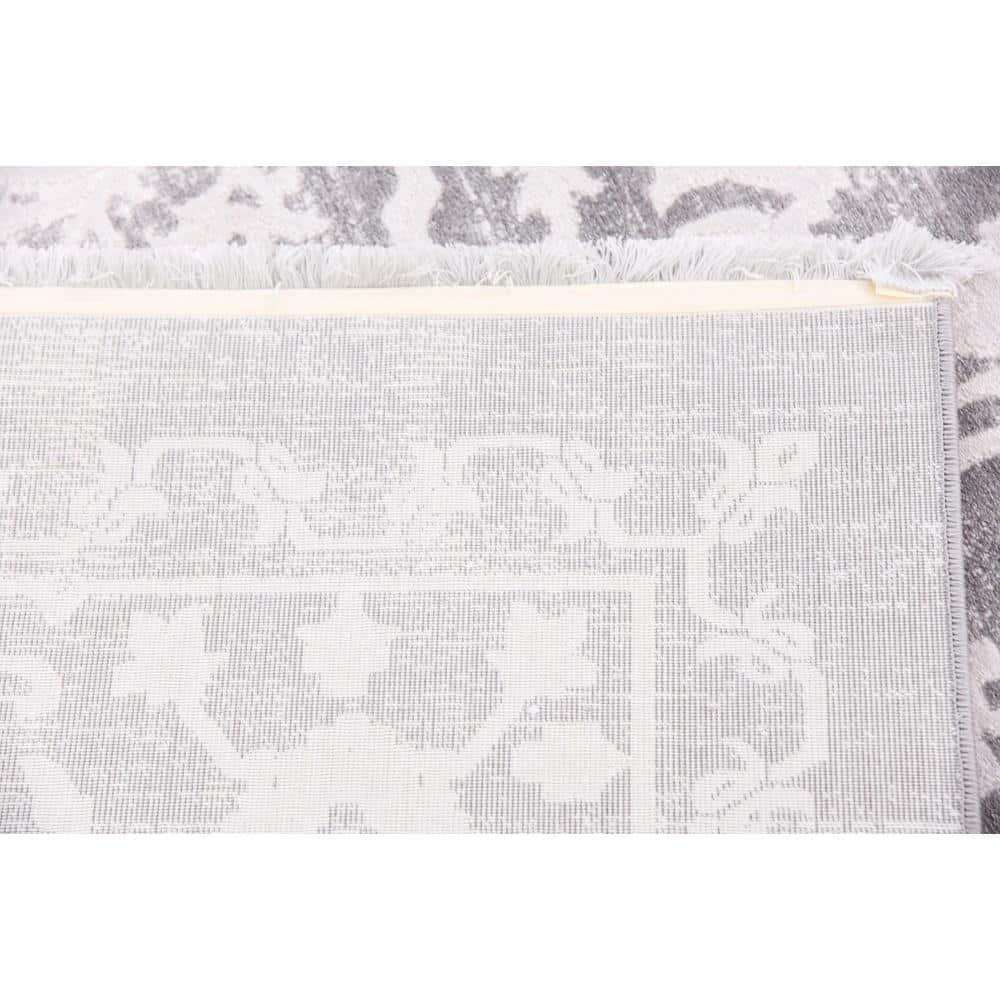 Unique Loom New Classical Collection Area Rug - Olympia (8'  Square Light Gray/Ivory)