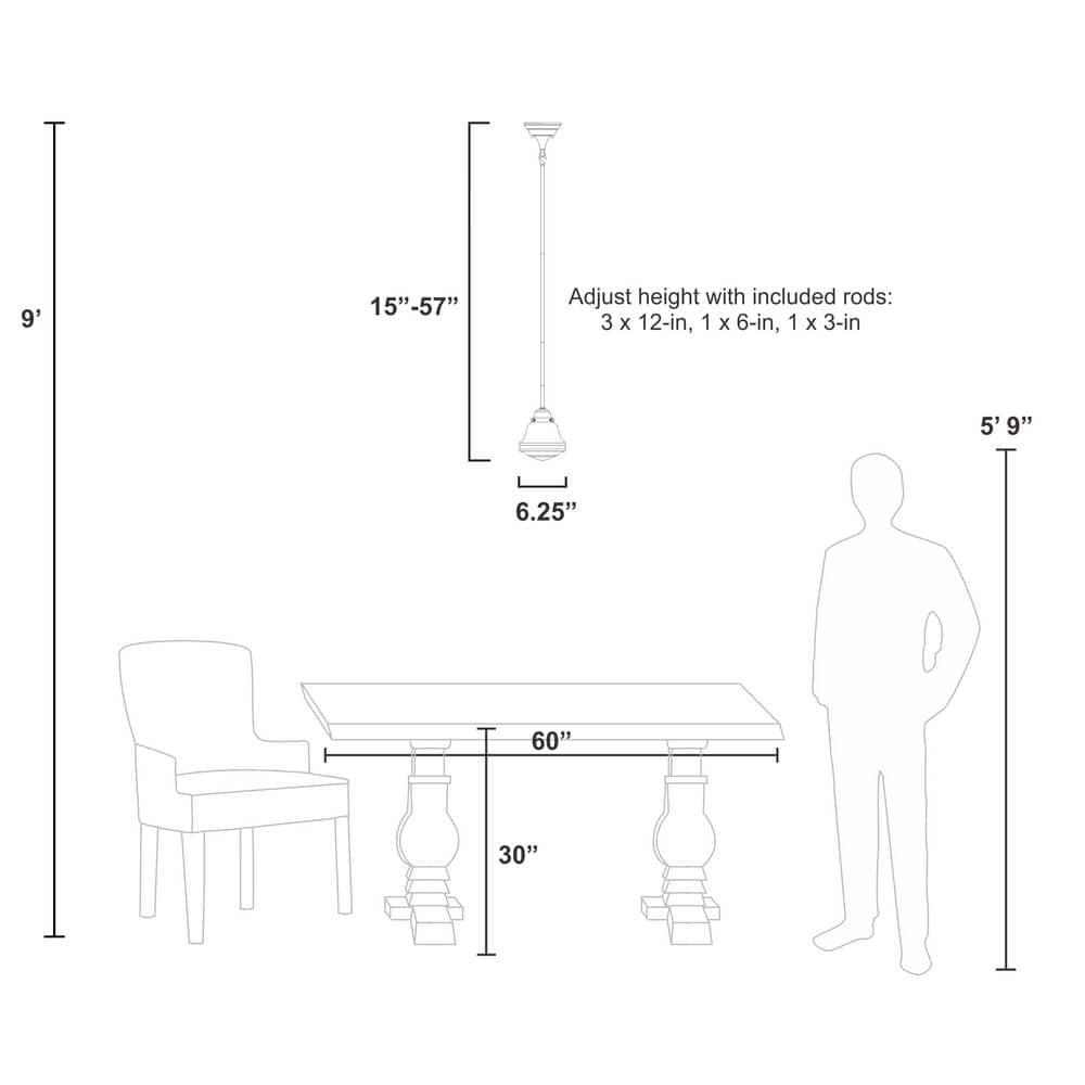 Vaxcel Huntley 1 - Light Pendant in  Oil Rubbed Bronze
