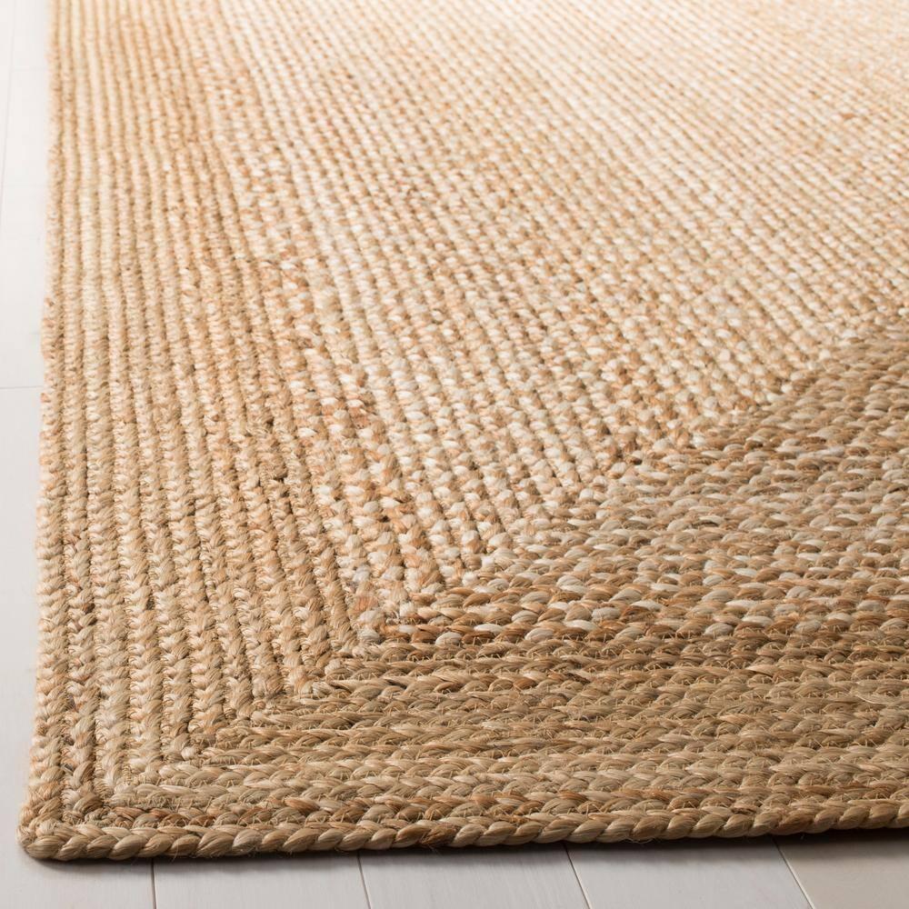SAFAVIEH Natural Fiber Leo Geometric Area Rug, Natural/Ivory, 4' x 4' Square