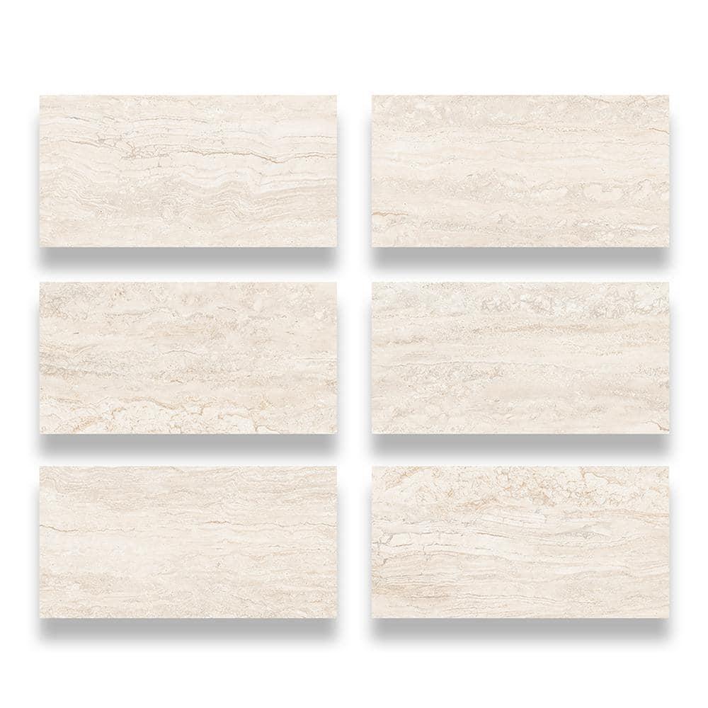 Spanish Marmol Porcelain 12" x 24" x 9mm Floor and Wall Tile Case(5 PCS, 10.76 Sq. Ft.)