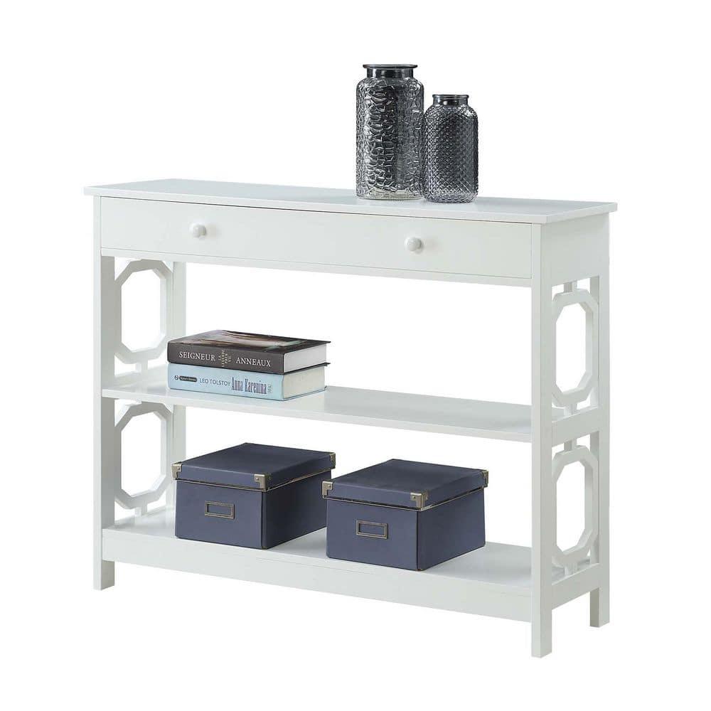 Omega 1 Drawer Console Table with Shelves