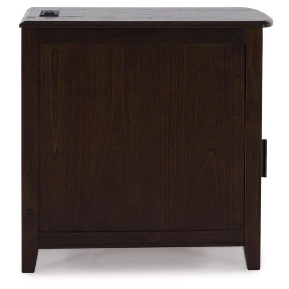 Signature Design by Ashley Casual Devonsted Chairside End Table  Dark Brown