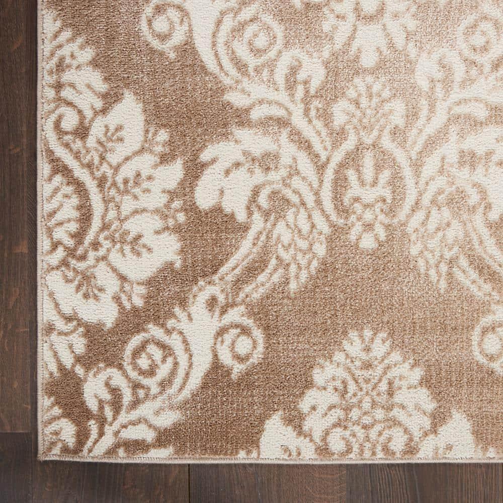Nourison Elation ETN03 Indoor only Area Rug - Ivory Mocha 5'3" x 7'3"