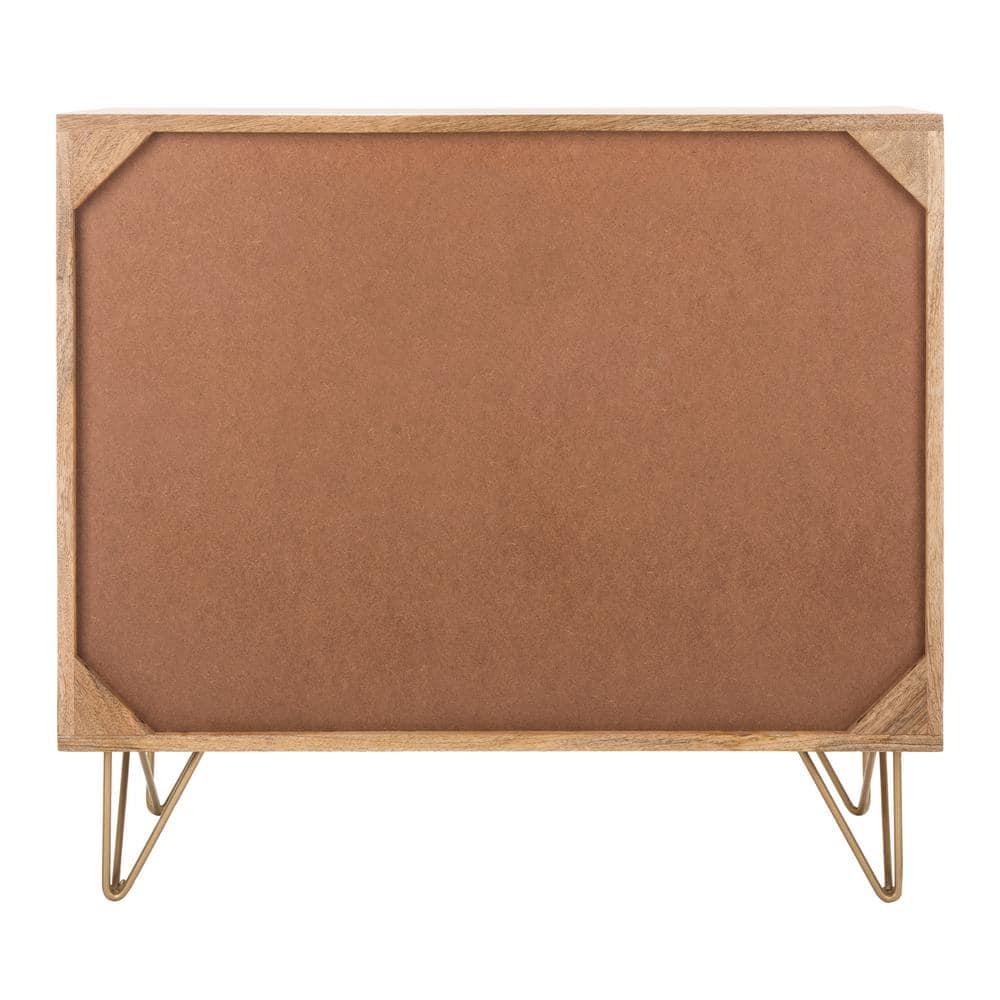Marigold 3 Drawer Chest - CHS9001 - Natural/Brass - Safavieh
