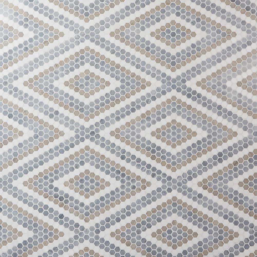Hyperion 15.03'' W x 17.36'' L Marble Tile Mosaic Sheet