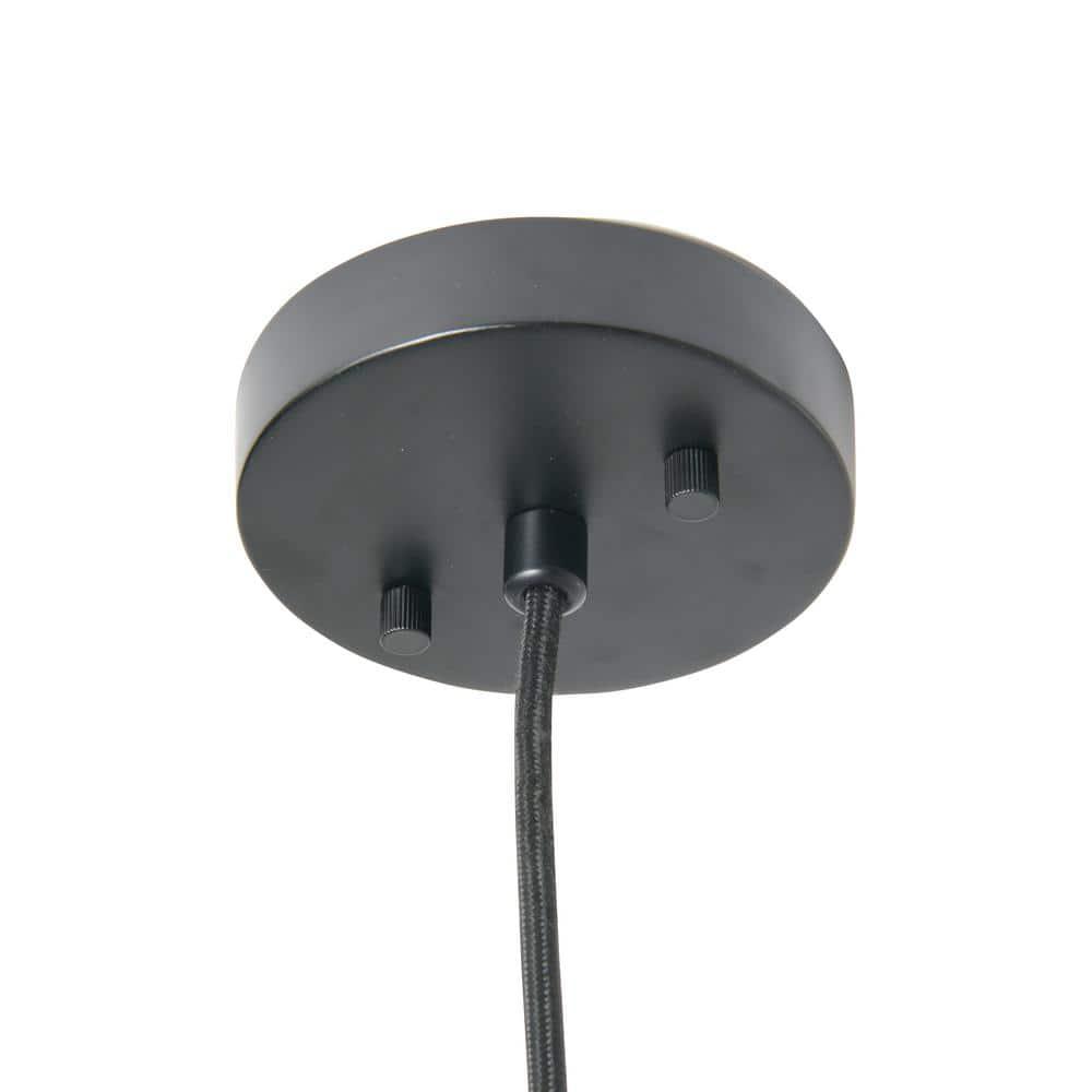 Creative Co-Op Open Weave Metal and Paper Rope Ceiling Light, Black