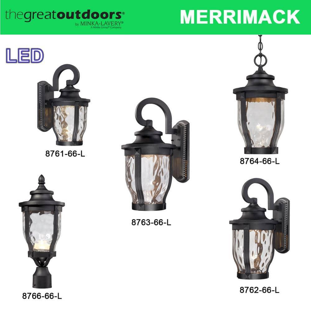 Minka Lavery Vintage Outdoor Post Light Fixture Black LED 19 1/4" Clear Hammered Glass for Post Exterior Barn Deck Porch Patio