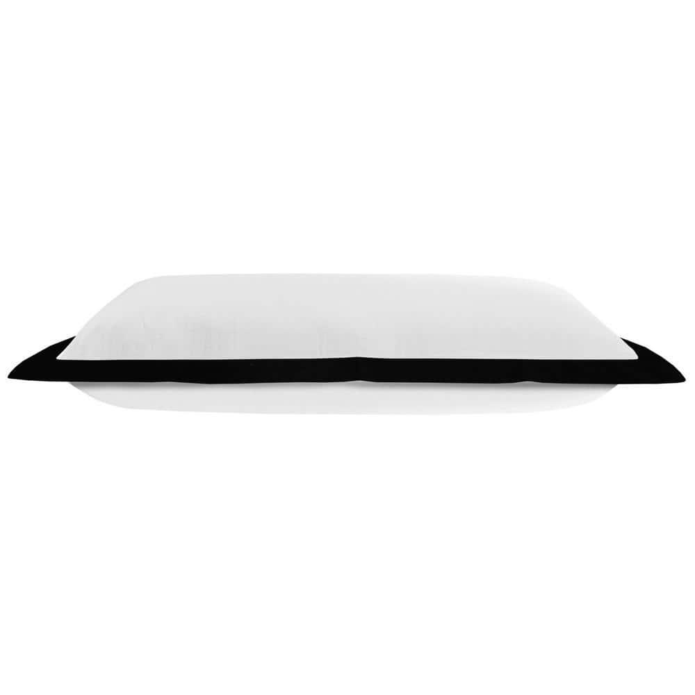 Empire White /Black Border Soft Poly-Fill 14 in. x 36 in. Indoor Throw Pillow