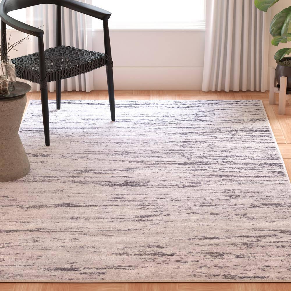 SAFAVIEH Amelia Lester Abstract Distressed Area Rug, Light Grey/Charcoal, 10' x 14'