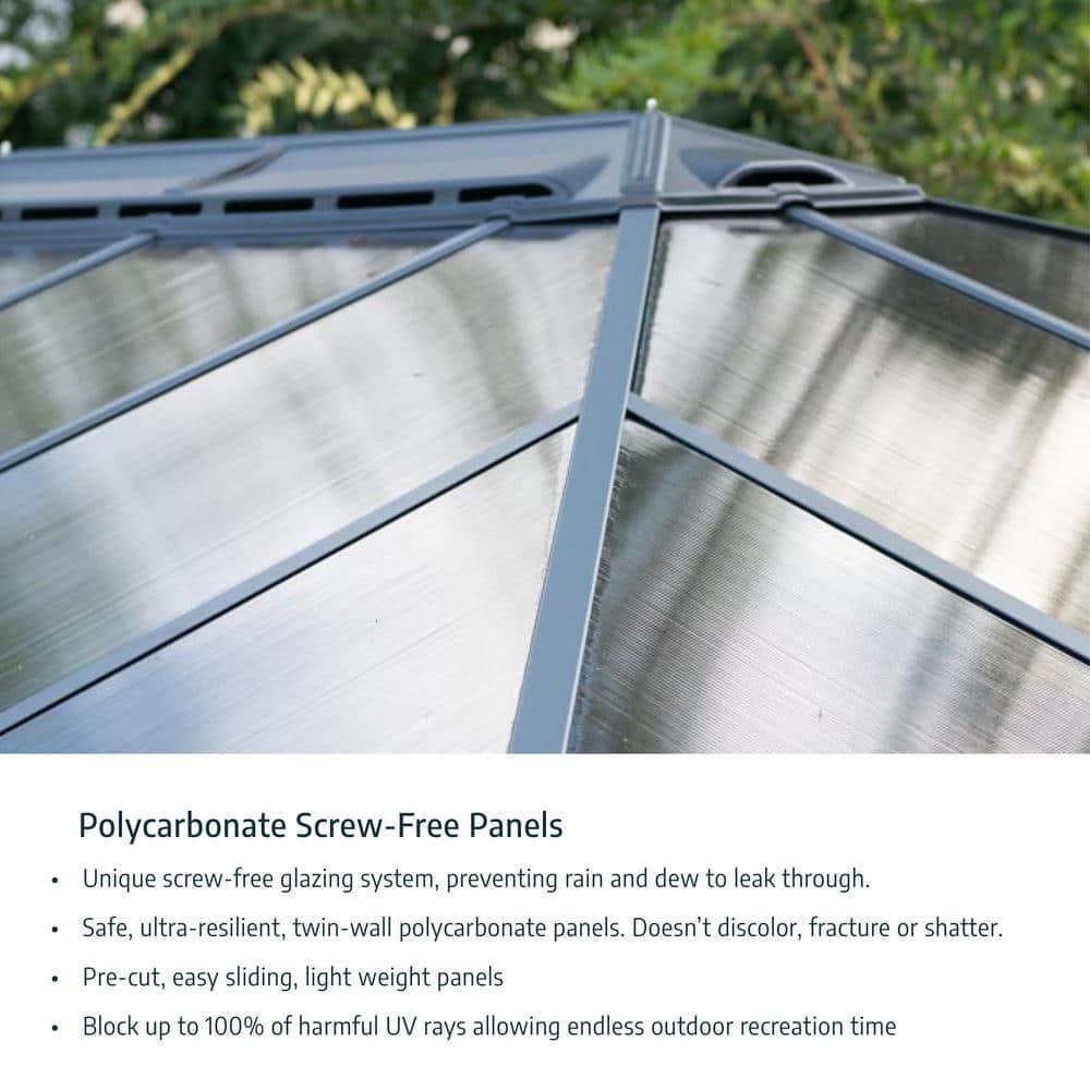 Palram - Canopia Milano 4300 10' x 14' Polycarbonate/Aluminum Gazebo - Gray/Bronze