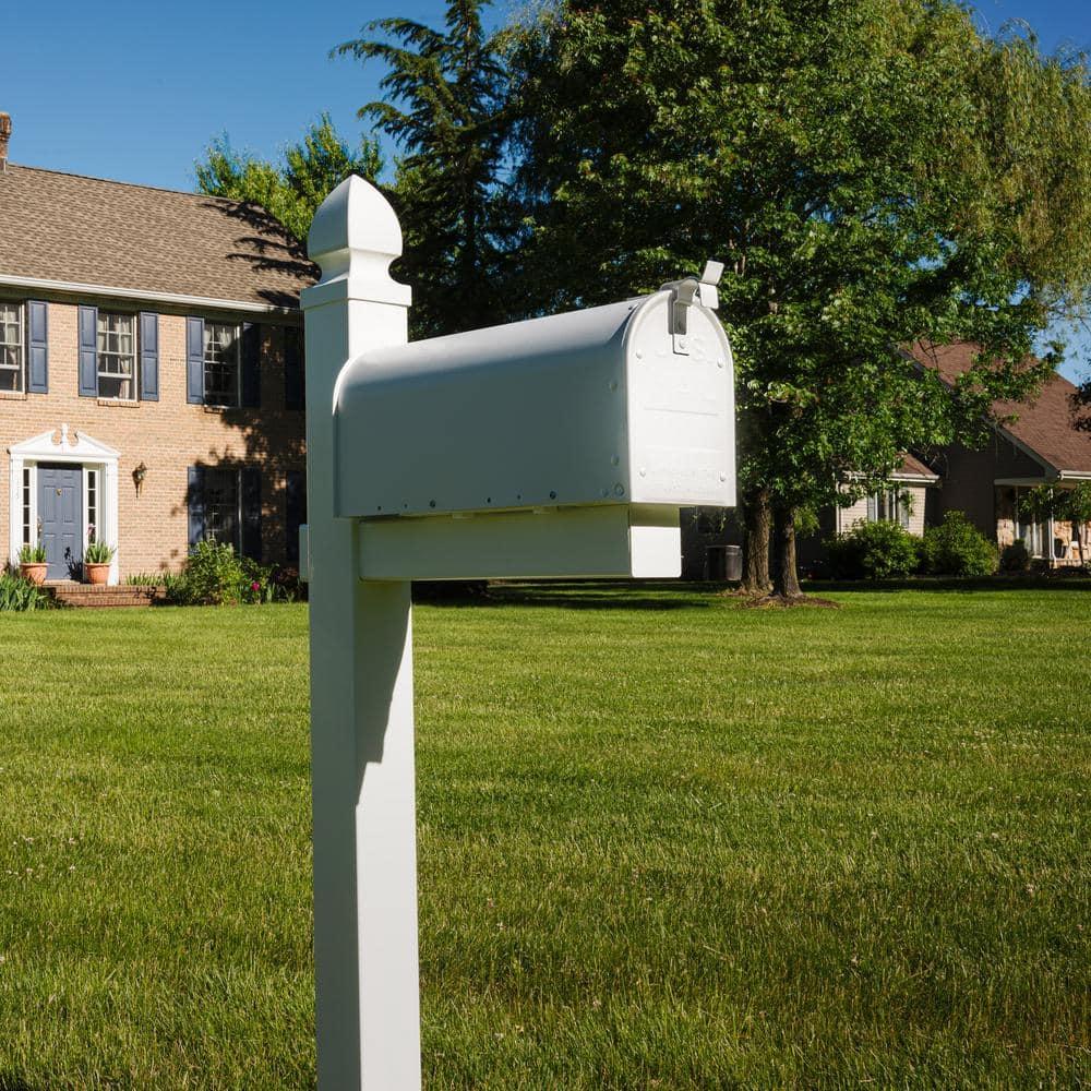 Gibraltar Mailboxes Whitley 57 in. White PVC Mailbox Post