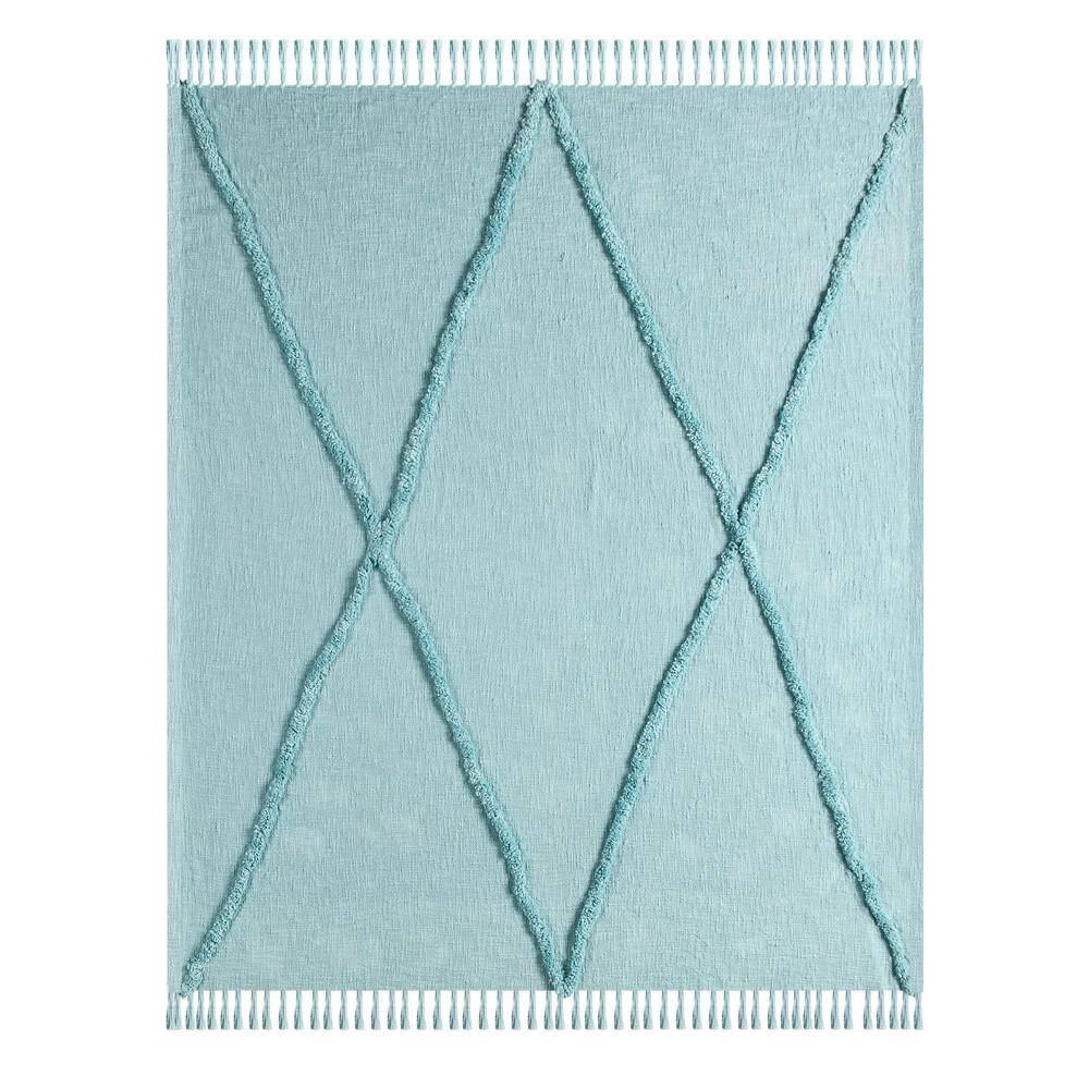 Evette Rios Terracotta Fringed Handmade Woven Throw Blanket