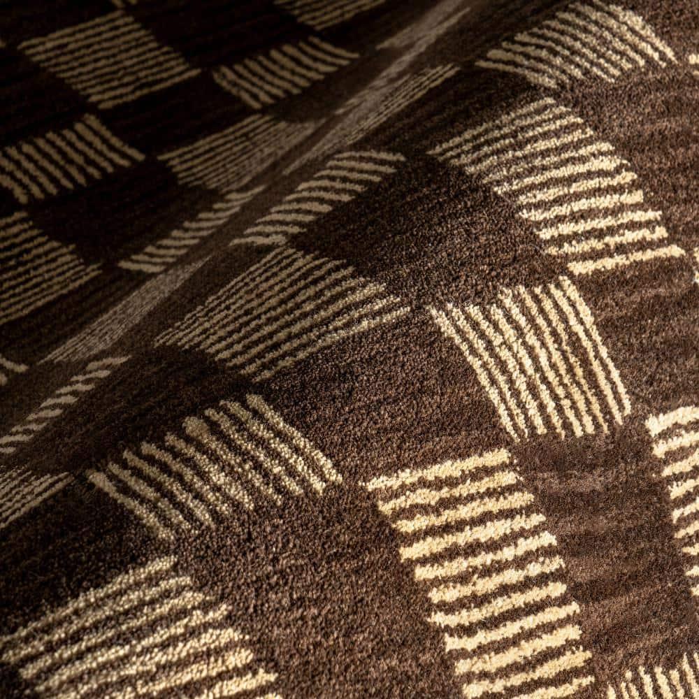 Nuloom Quince Checkered Wool Area Rug, 4' x 6', Brown
