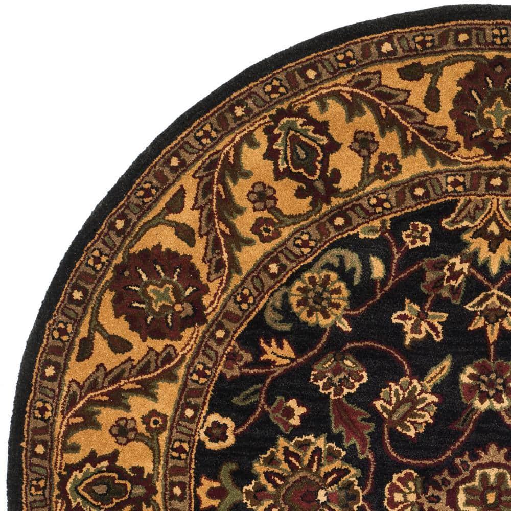 Golden Jaipur GJ250 Hand Tufted Area Rug - Black/Gold - 6' Round - Safavieh.