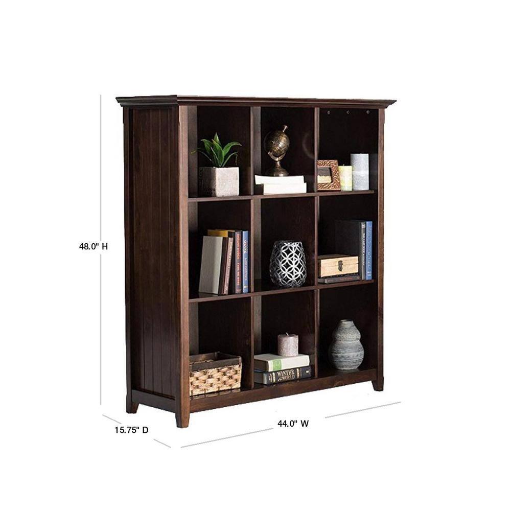Simpli Home Acadian 44"W Solid Wood 9 Cube Storage Bookcase with Fixed Shelves & Reviews | Wayfair