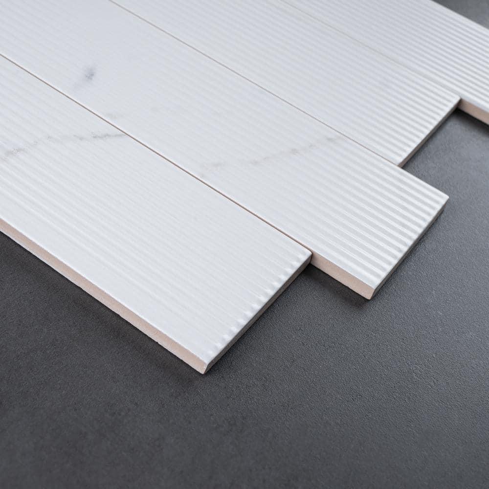 Supreme Tile Paloma Calacatta 2.95 in. X 11.81 in. Ceramic Subway Wall Tile