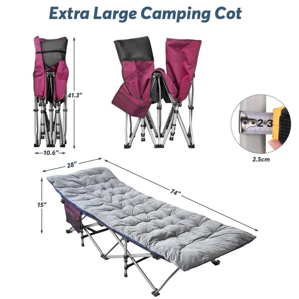 Suteck Folding Camping Cot Portable Outdoor Heavy Duty Sleeping Cot with Mattress and Carry Bag