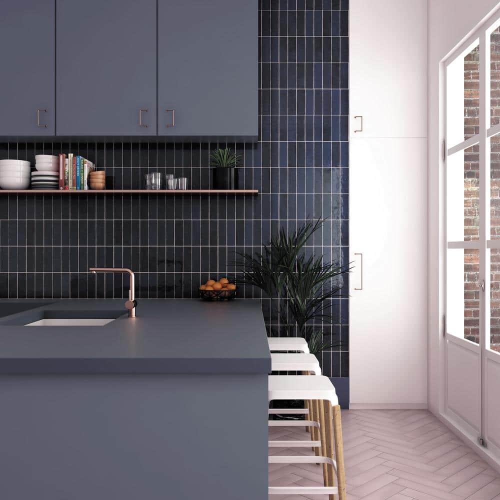 Apollo Tile   Dark Blue 2.58-in. x 8-in. Polished Ceramic Subway Tile (5.38 Sq ft/case)