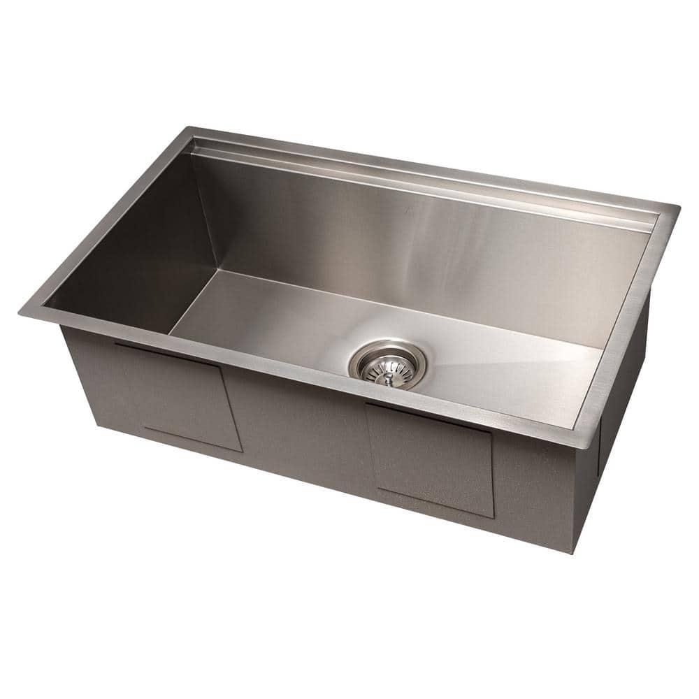 ZLINE 30 in. Garmisch Undermount Single Bowl Stainless Steel Kitchen Sink W/ Bottom Grid & Accessories (SLS-30)