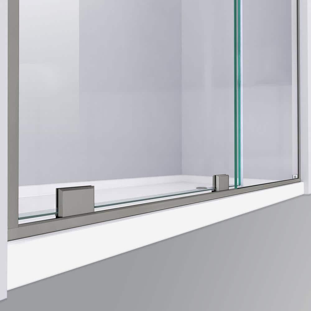 Mirage-Z 56'' W x 58" H Single Sliding Frameless Tub Door with ClearMax™ Technology
