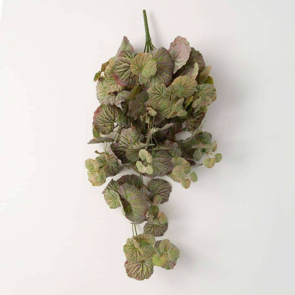 Sullivans Artificial 11.75" Hanging Sage Begonia Bush, Green
