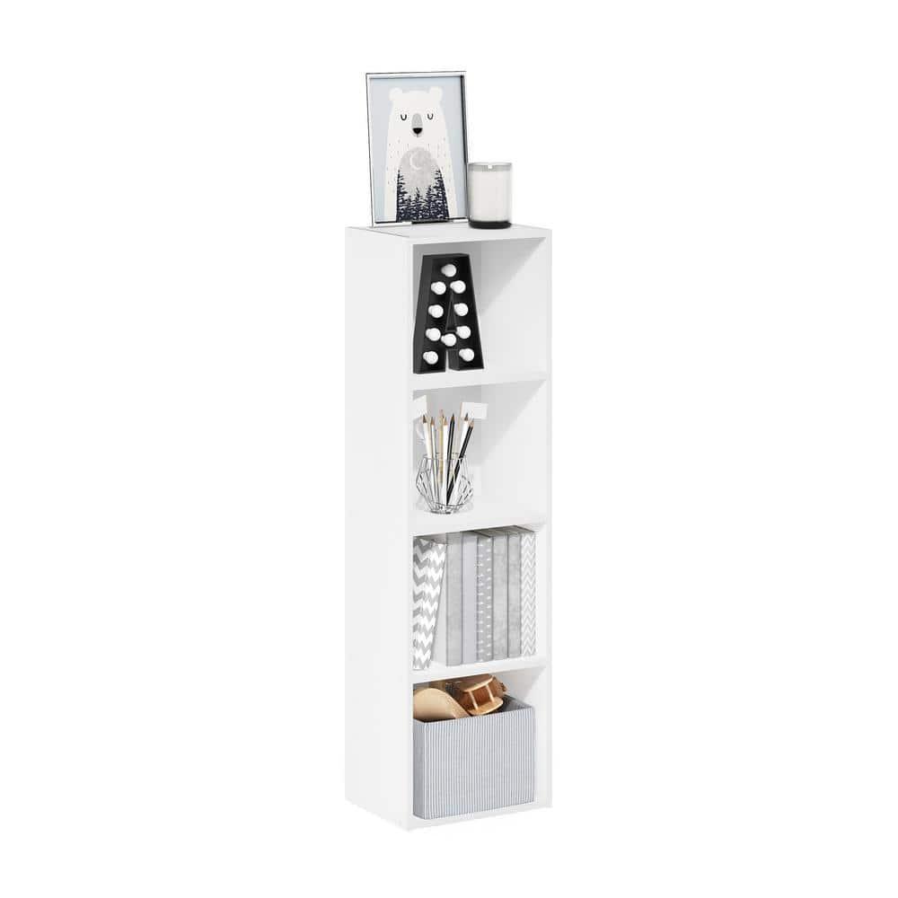 Furinno Pasir 4-Tier Open Shelf Bookcase, White