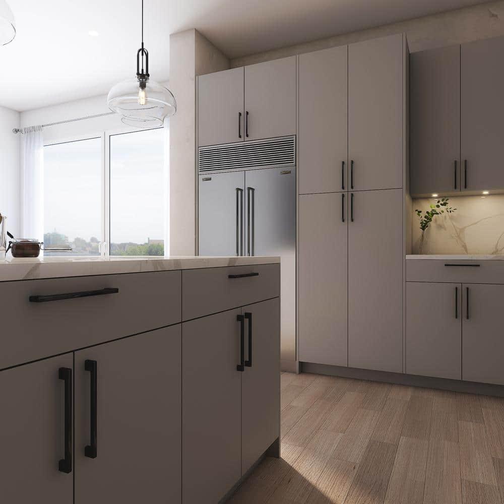 Cambridge Ready to assemble Matte Gray Base Kitchen Cabinet, 3 Drawer